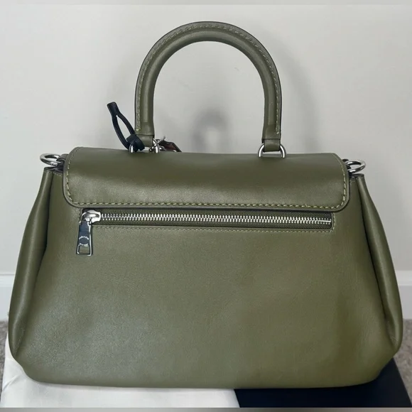 Coach Slouchy Rogue Top Handle Bag in Olive Green & Silver CCC39 Authenticated - Picture 9 of 13